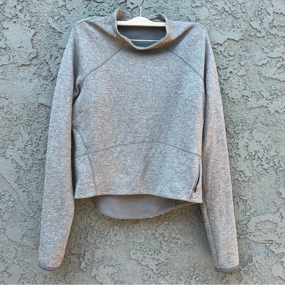 Lululemon Hill And Valley Mock Neck In Heathered Slate Size 4 - Picture 1 of 5